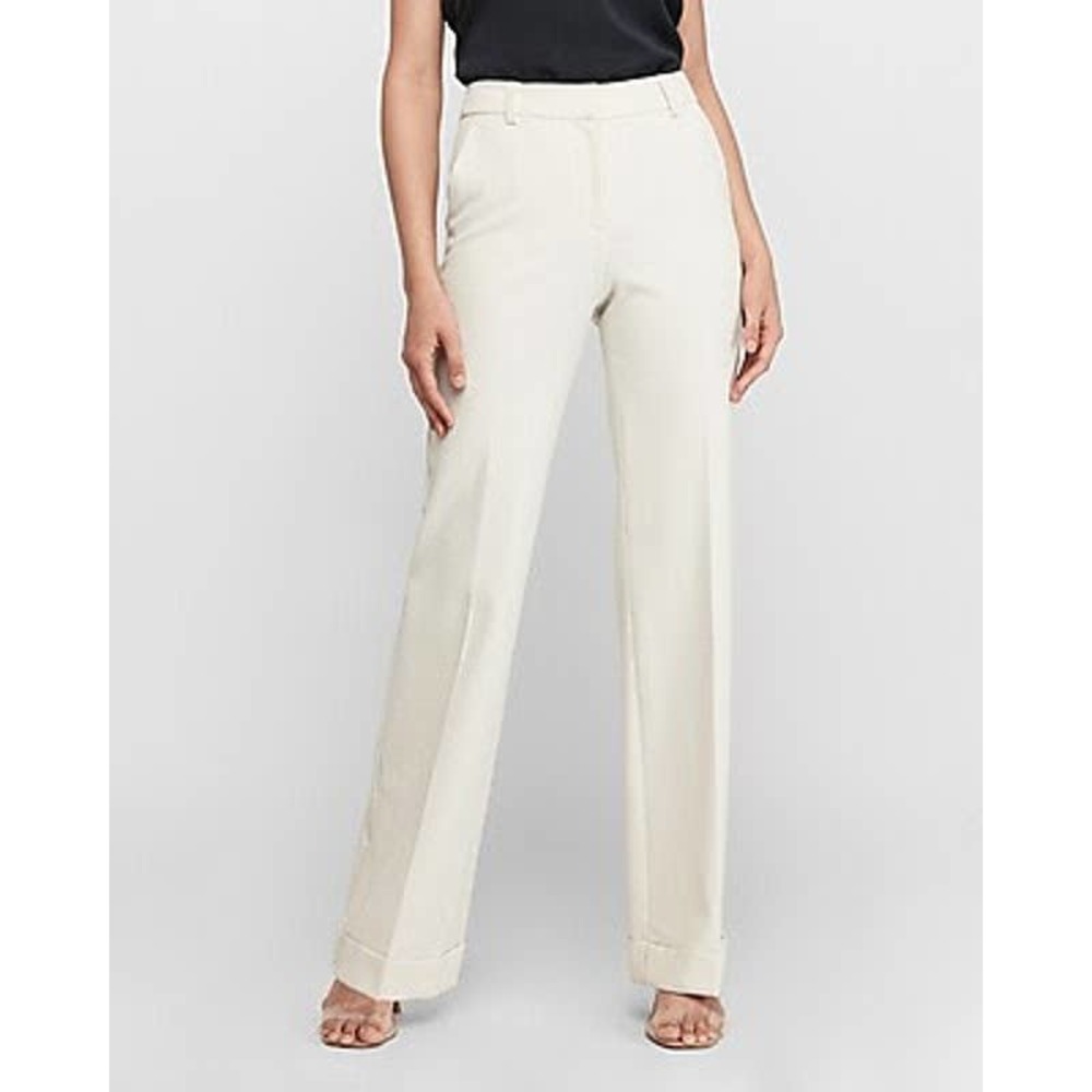 Express High-Waisted Pinstripe Trouser Pant Size 8L